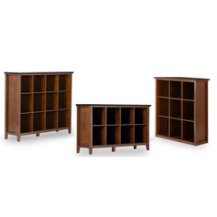 Console Table, Solid Pine Wood with Four Legs, Russet Brown