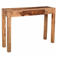 Console Table, Solid Sheesham Wood, Single Drawer, Dark Sheesham Finish