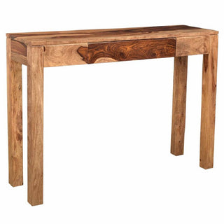 Console Table, Solid Sheesham Wood, Single Drawer, Dark Sheesham Finish