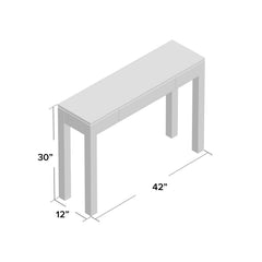 Console Table, Solid Sheesham Wood, Single Drawer, Dark Sheesham Finish