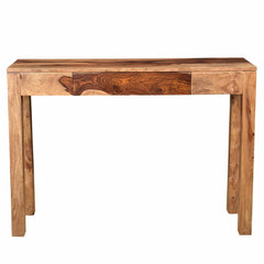 Console Table, Solid Sheesham Wood, Single Drawer, Dark Sheesham Finish
