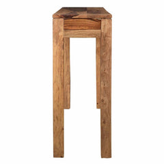 Console Table, Solid Sheesham Wood, Single Drawer, Dark Sheesham Finish
