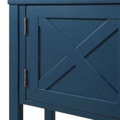 Console Table, Solid Wood with Drawers and Open Shelf