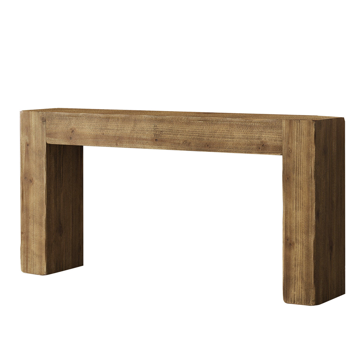 Console Table, Solid Wood with Sled Base, Brown