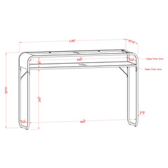 Console Table, Tempered Glass Top, Gold Steel Base
