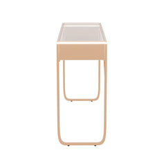 Console Table, Tempered Glass Top, Gold Steel Base