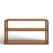 Console Table, Two-Tier Solid and Engineered Wood in Walnut