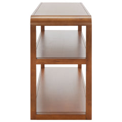 Console Table, Two-Tier Solid and Engineered Wood in Walnut