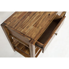 Console Table with 2 Drawers in Brown Solid Acacia Wood