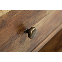 Console Table with 2 Drawers in Brown Solid Acacia Wood