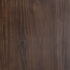 Console Table with 2 Drawers, Solid Pine Wood in Mahogany Brown