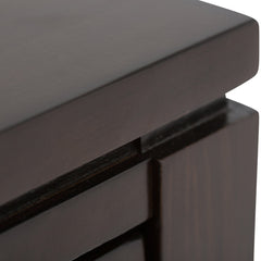 Console Table with 2 Drawers, Solid Pine Wood in Mahogany Brown