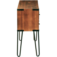 Console Table with 8 Drawers and Wood Top