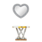Console Table with Beveled Glass Top in Silver