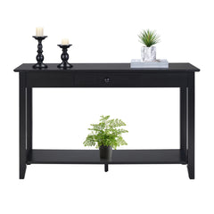 Console Table with Drawer and Shelves, 48-Inch Wide