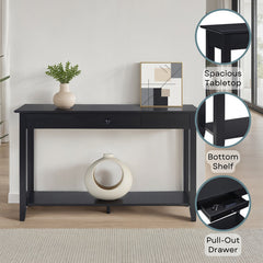 Console Table with Drawer and Shelves, 48-Inch Wide