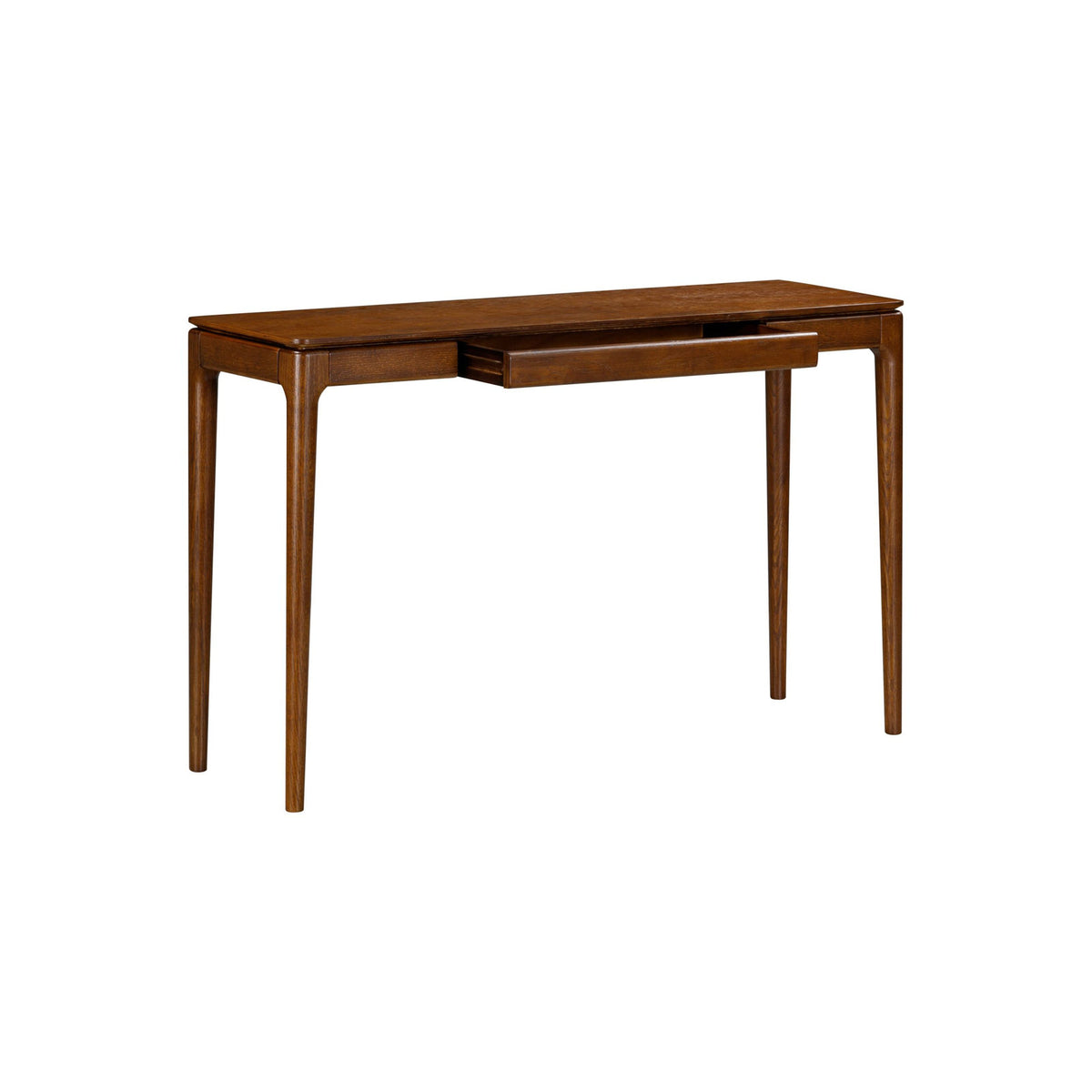 Console Table with Drawers in Solid and Manufactured Wood, Dark Walnut