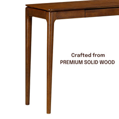 Console Table with Drawers in Solid and Manufactured Wood, Dark Walnut