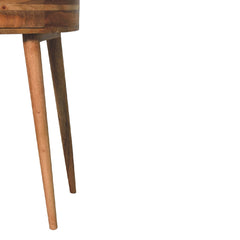 Console Table with Drawers, Solid Wood in Oak Finish with Beige Base