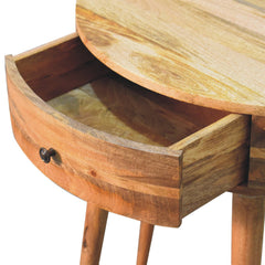 Console Table with Drawers, Solid Wood in Oak Finish with Beige Base