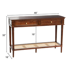 Console Table with Solid Acacia Wood, Brown