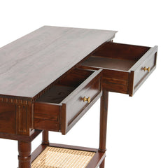 Console Table with Solid Acacia Wood, Brown