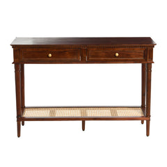 Console Table with Solid Acacia Wood, Brown