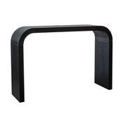 Console Table with Solid Wood Base, Black Wire Brush Finish