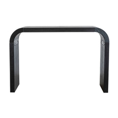 Console Table with Solid Wood Base, Black Wire Brush Finish