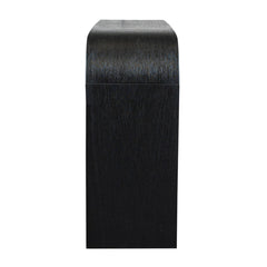 Console Table with Solid Wood Base, Black Wire Brush Finish
