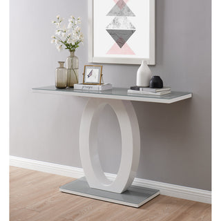 Console Table with Tempered Glass Top in Gray