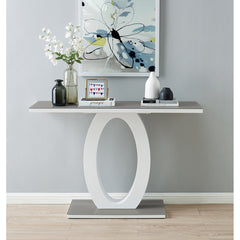 Console Table with Tempered Glass Top in Gray