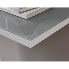 Console Table with Tempered Glass Top in Gray