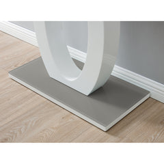 Console Table with Tempered Glass Top in Gray