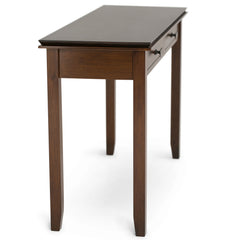 Console Table with Two Drawers in Brown Solid Pine