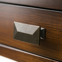 Console Table with Two Drawers in Brown Solid Pine