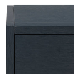 Console Table with Two Drawers in Matte Navy Wood