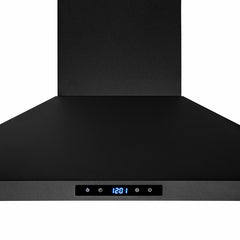 Convertible Island Range Hood, 30 In, 343 CFM, Black Painted Stainless Steel