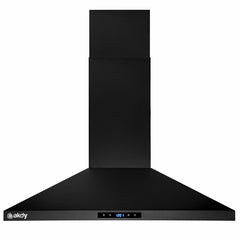 Convertible Island Range Hood, 30 In, 343 CFM, Black Painted Stainless Steel