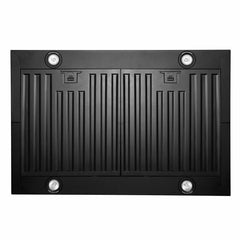 Convertible Island Range Hood, 30 In, 343 CFM, Black Painted Stainless Steel