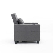 Convertible Sleeper Sofa Chair Bed, Single, Dark Gray Linen Blend