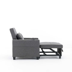 Convertible Sleeper Sofa Chair Bed, Single, Dark Gray Linen Blend