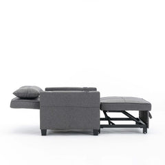Convertible Sleeper Sofa Chair Bed, Single, Dark Gray Linen Blend