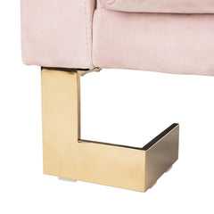 Convertible Sofa Bed, Full Size Sleeper, Velvet, Solid Wood Frame, Steel Feet