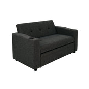Convertible Sofa Bed, Twin Size, Dark Gray Polyfiber Fabric