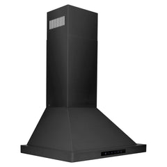 Convertible Wall Mount Range Hood, 24 Inch, 400 CFM, Black Stainless Steel