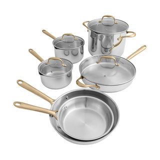 Cookware Set, 10-Piece, Non-Toxic, Stainless Steel, Silver