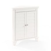 Corner Accent Cabinet with Two Adjustable Shelves in White