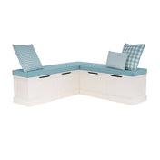 Corner Breakfast Nook Bench with Storage in Solid Pine Wood