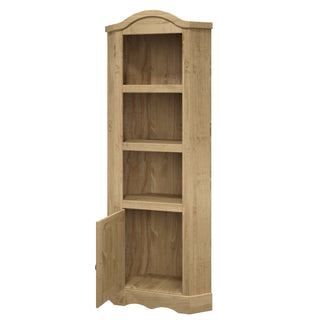 Corner Cabinet, 3-Tier, Solid Pine Wood, Brown